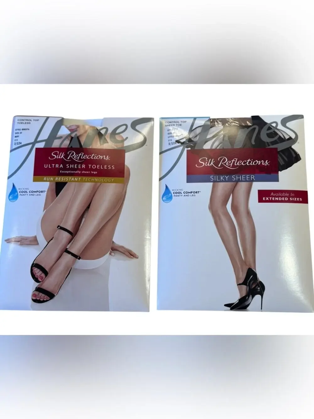 Hanes Silk Reflections Sheer Hosiery - Nude/Tan Size EF - Buff & Little Color